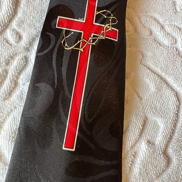 Religious Themed Black Tie with Bible Design - Picture 4 of 8